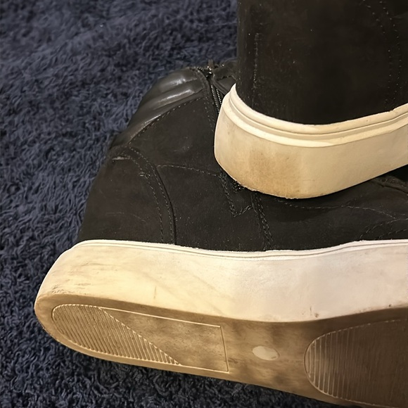 JENNIFER LOPEZ Platform Black High-Top Sneaker Wedge Size 8 - Picture 10 of 11